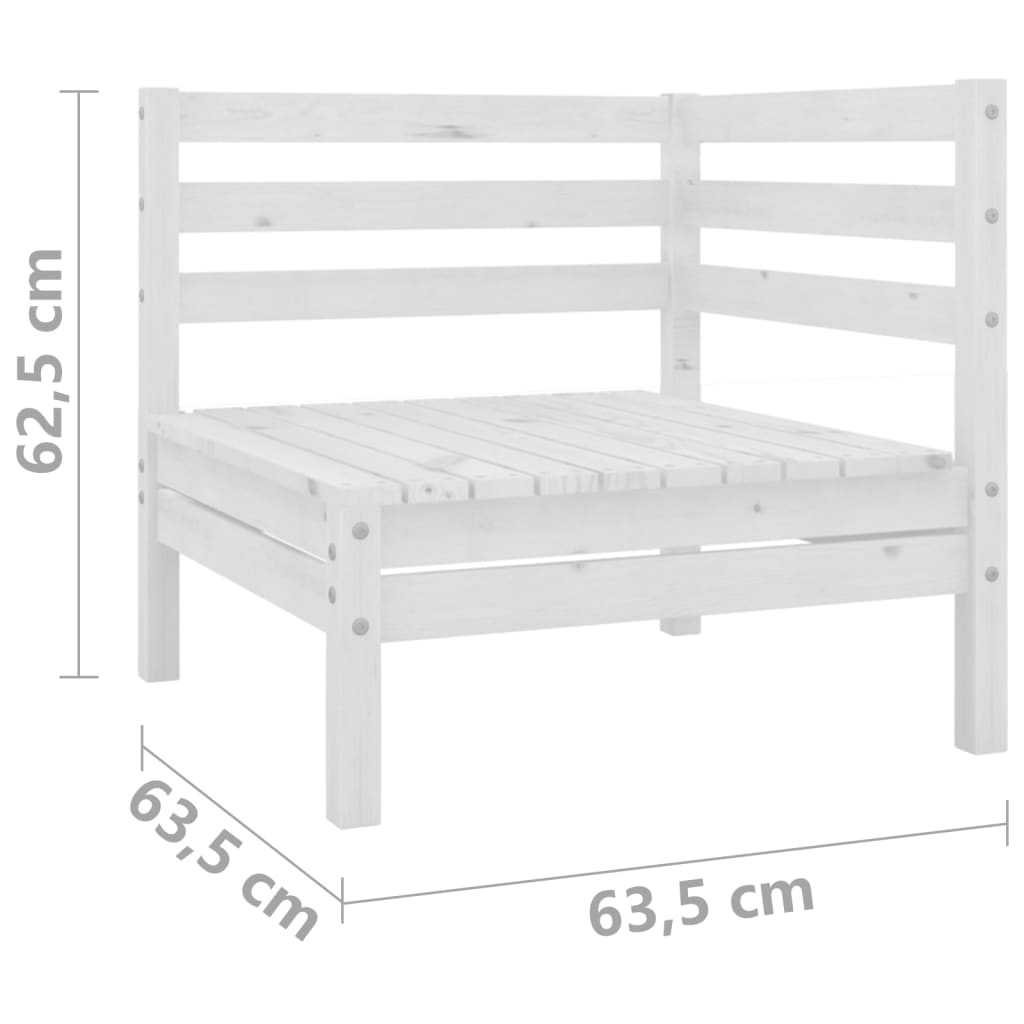 vidaXL Sofá de jardín 2 plazas madera maciza pino blanco