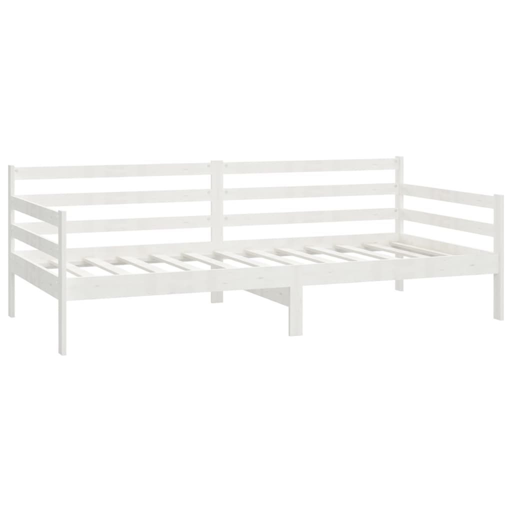 vidaXL Sofá cama con colchón madera de pino maciza blanco 90x200 cm