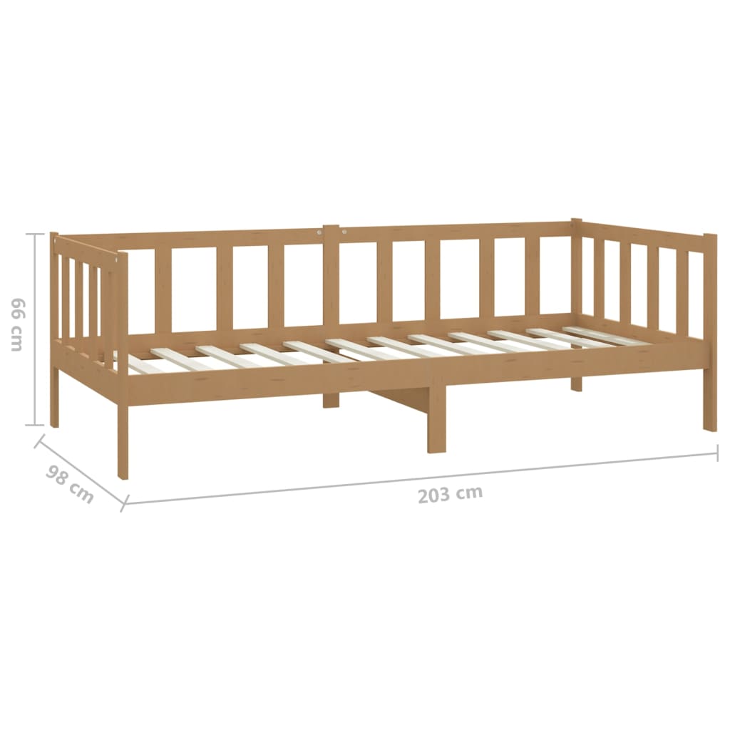 vidaXL Sofá cama y colchón madera pino maciza marrón miel 90x200 cm