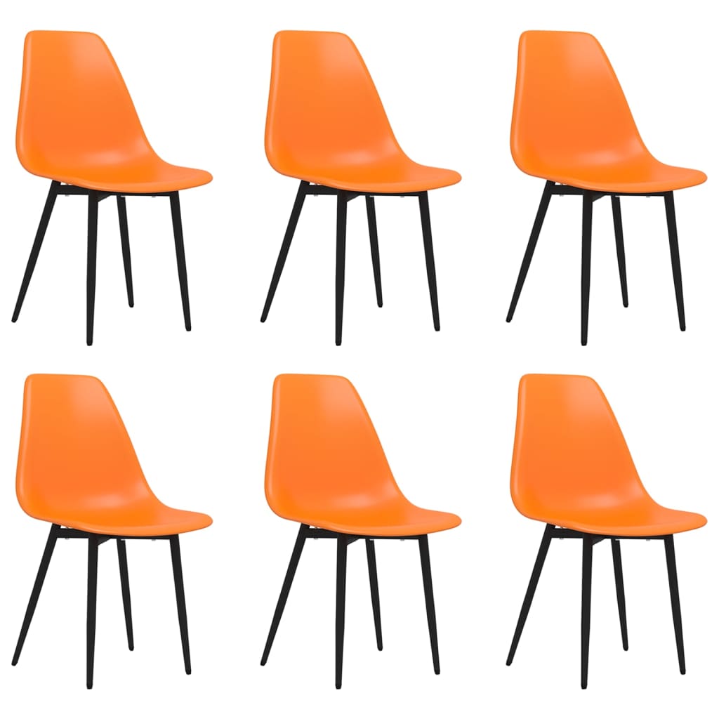 vidaXL Sillas de comedor 6 unidades PP naranja