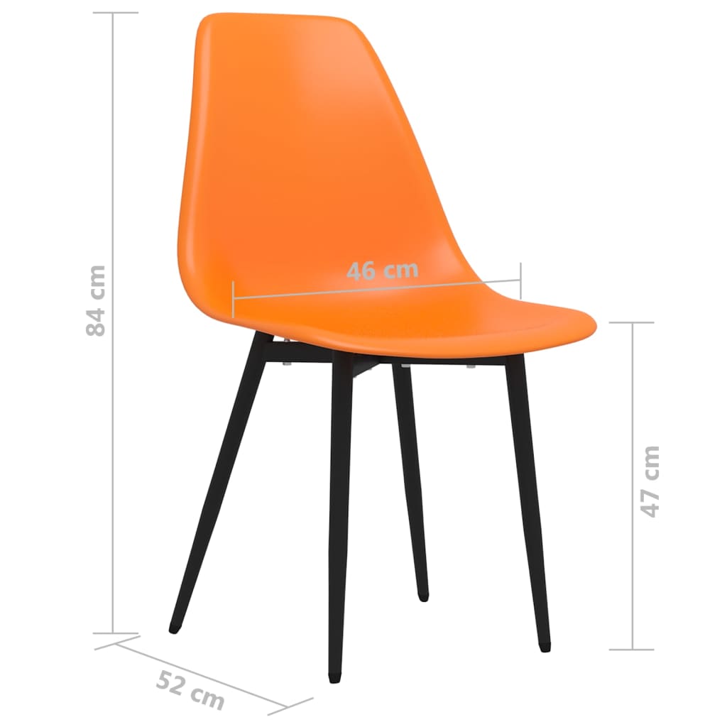 vidaXL Sillas de comedor 6 unidades PP naranja