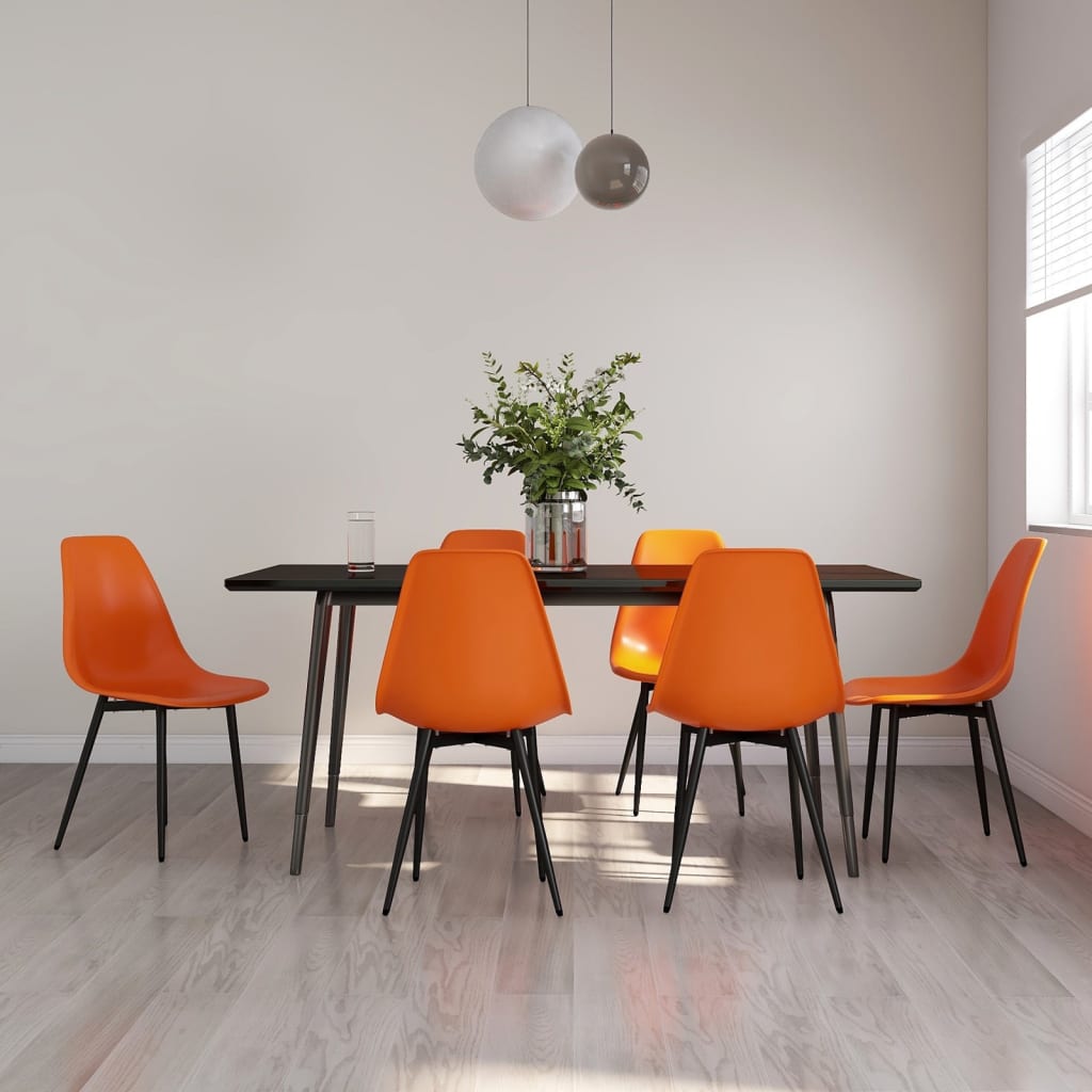 vidaXL Sillas de comedor 6 unidades PP naranja