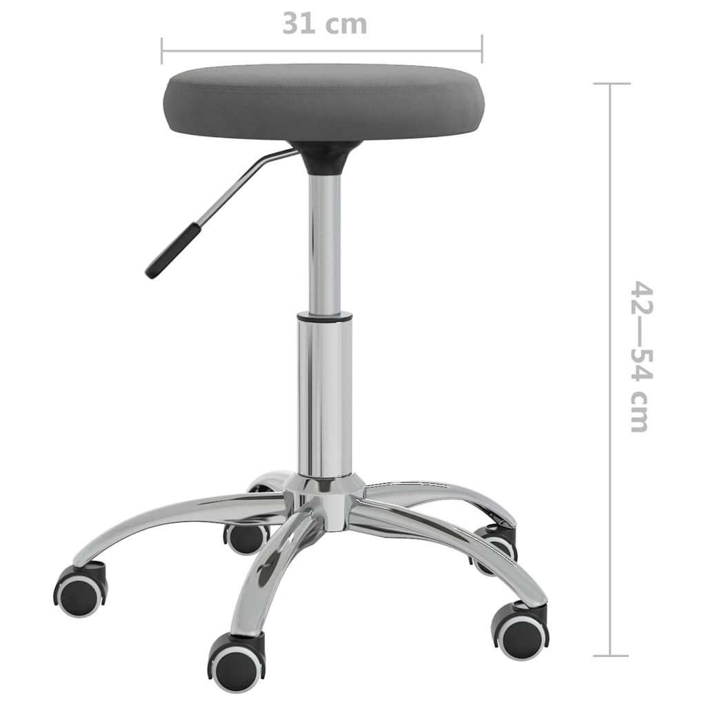 vidaXL Silla de comedor de terciopelo gris oscuro