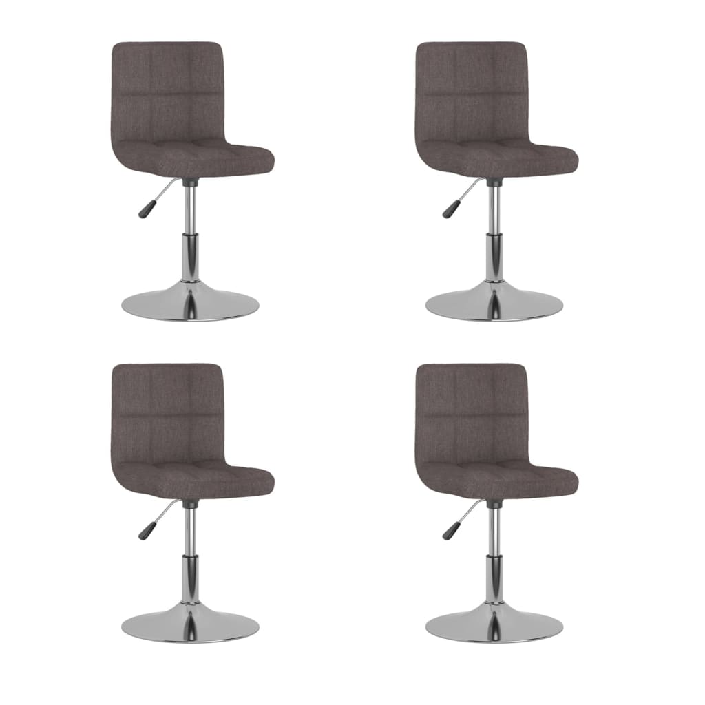 vidaXL Sillas de comedor giratorias 4 unidades tela taupe