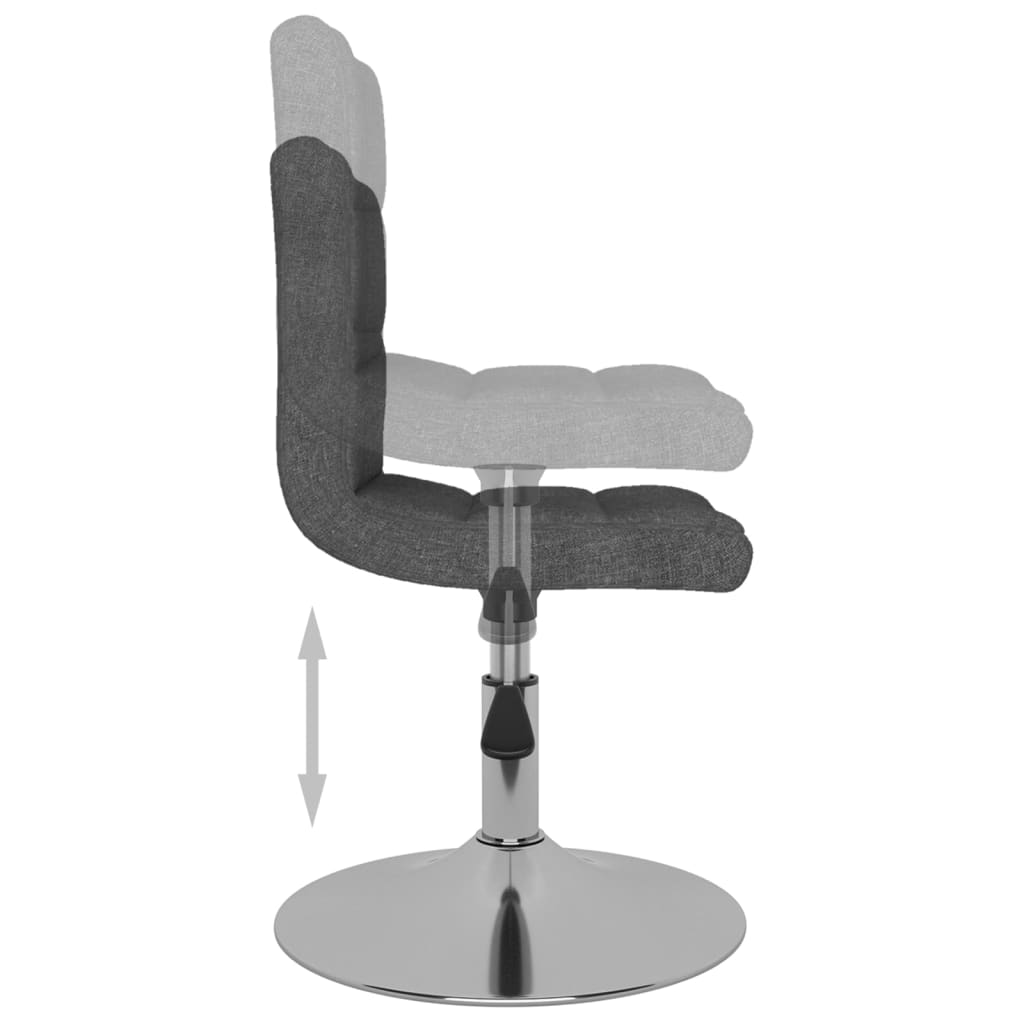 vidaXL Silla de comedor giratoria tela gris oscuro