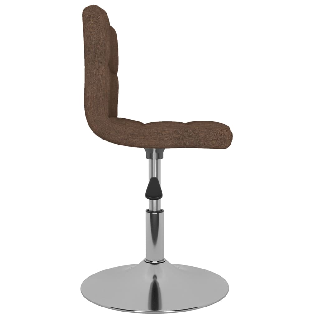 vidaXL Silla de comedor giratoria tela marrón