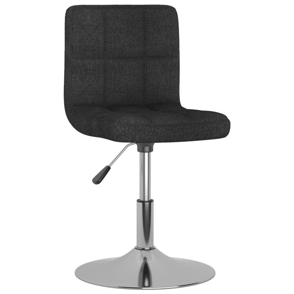 vidaXL Silla de comedor giratoria tela negro