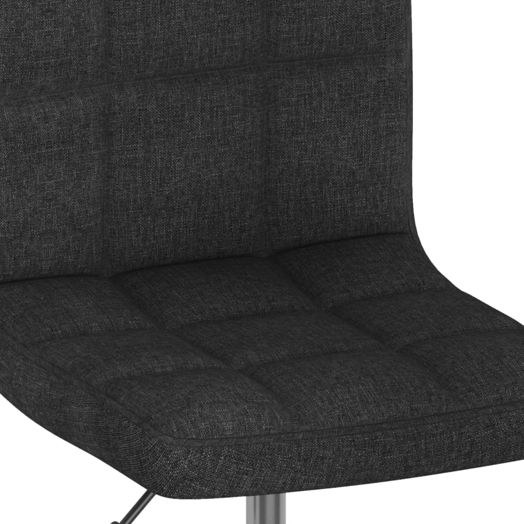 vidaXL Silla de comedor giratoria tela negro