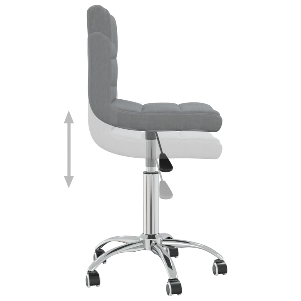 vidaXL Silla de comedor giratoria tela gris claro