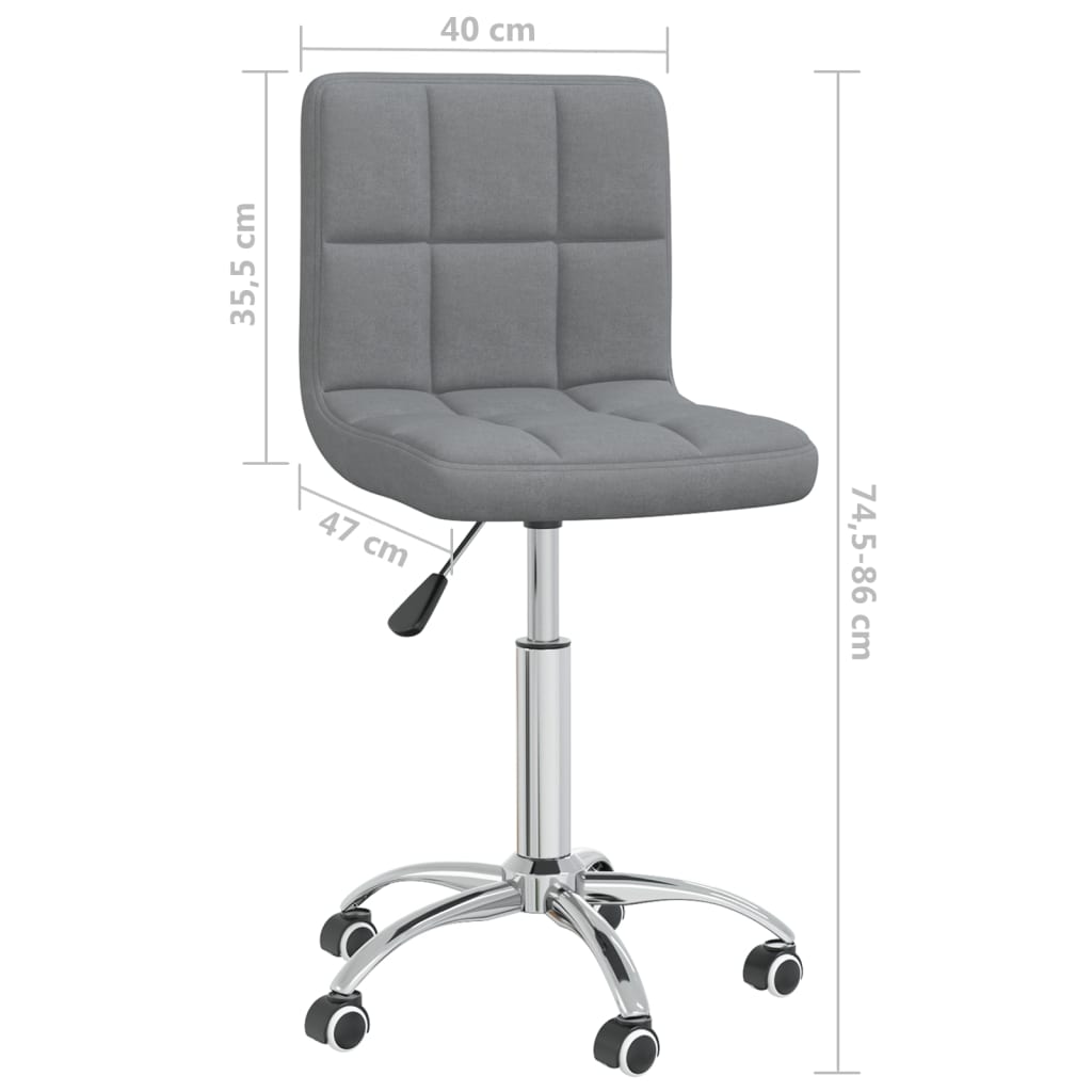 vidaXL Silla de comedor giratoria tela gris claro