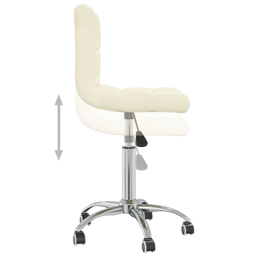 vidaXL Silla de comedor giratoria tela color crema