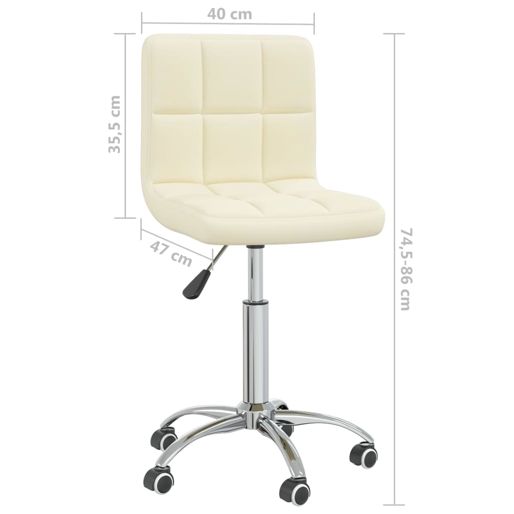 vidaXL Silla de comedor giratoria tela color crema