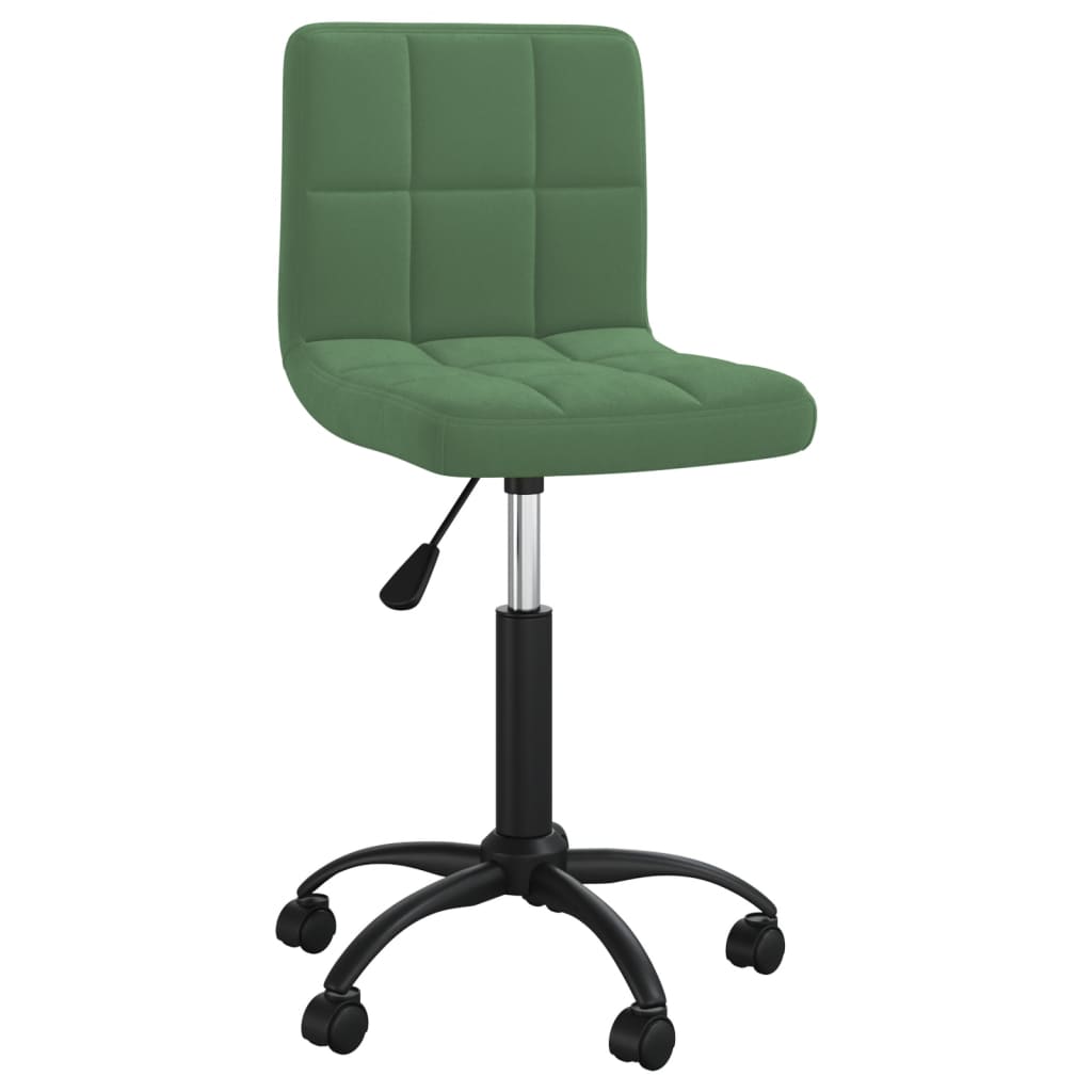 vidaXL Silla de comedor giratoria de terciopelo verde oscuro