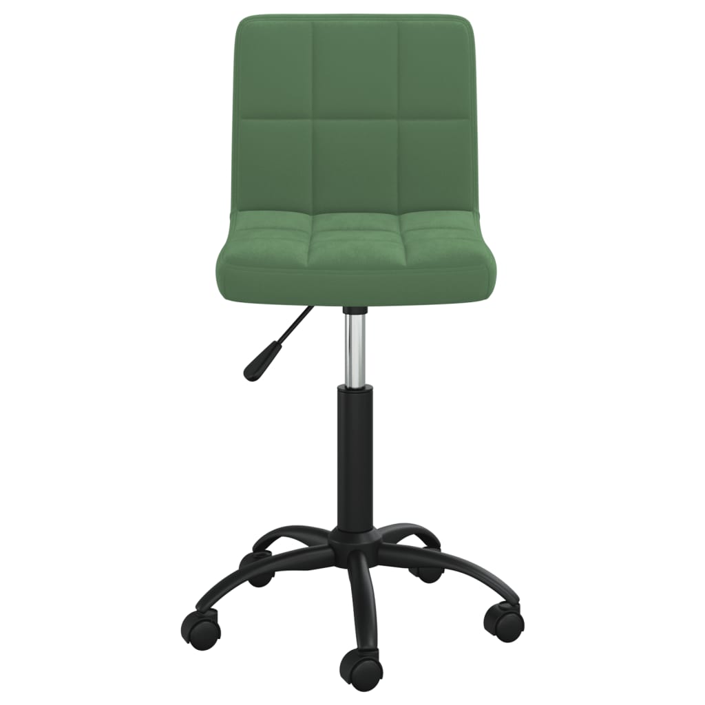 vidaXL Silla de comedor giratoria de terciopelo verde oscuro