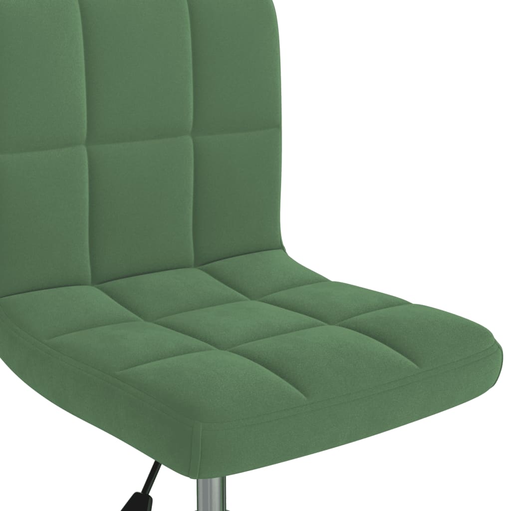 vidaXL Silla de comedor giratoria de terciopelo verde oscuro