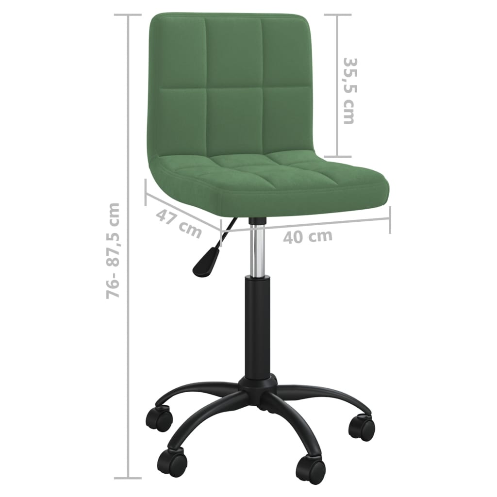 vidaXL Silla de comedor giratoria de terciopelo verde oscuro