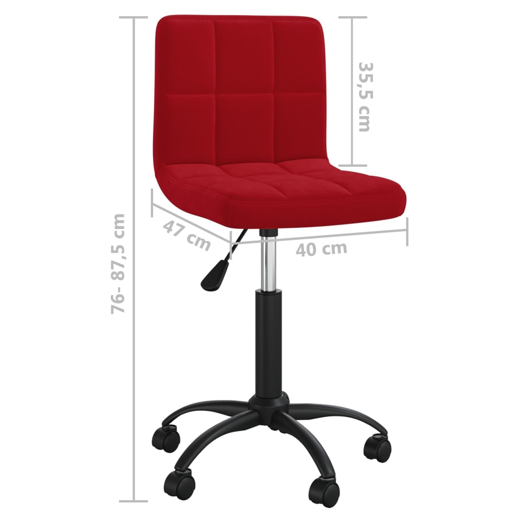 vidaXL Silla de comedor giratoria de terciopelo vino tinto