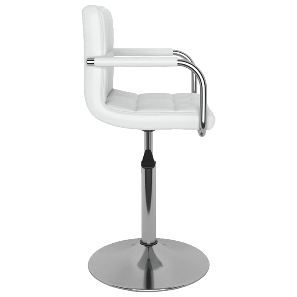 vidaXL Sillas de comedor giratorias 4 unidades cuero sintético blanco