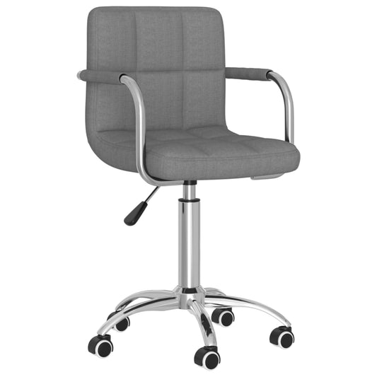 vidaXL Silla de comedor giratoria tela gris claro