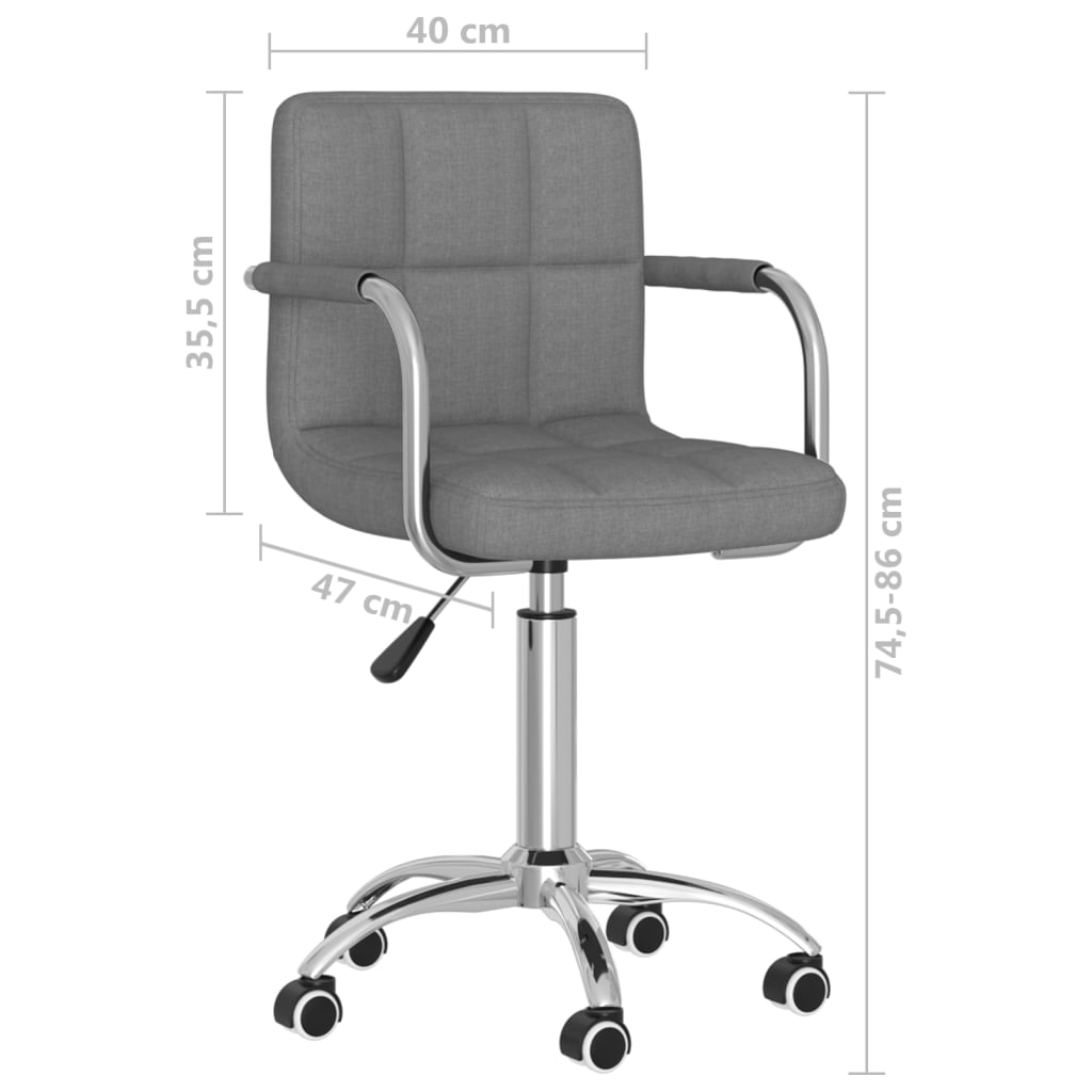 vidaXL Silla de comedor giratoria tela gris claro