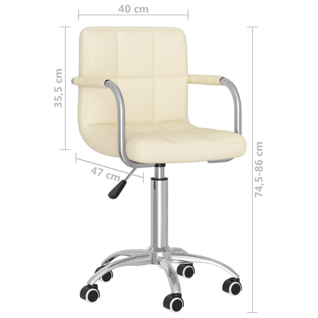 vidaXL Silla de comedor giratoria tela color crema