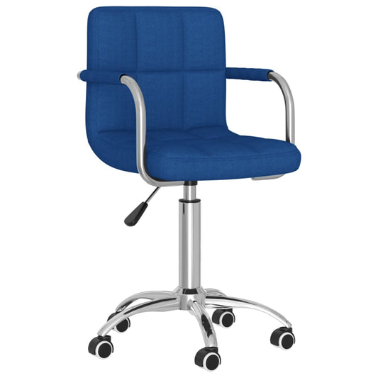 vidaXL Silla de comedor giratoria tela azul