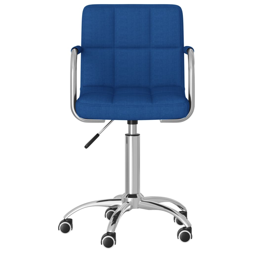 vidaXL Silla de comedor giratoria tela azul