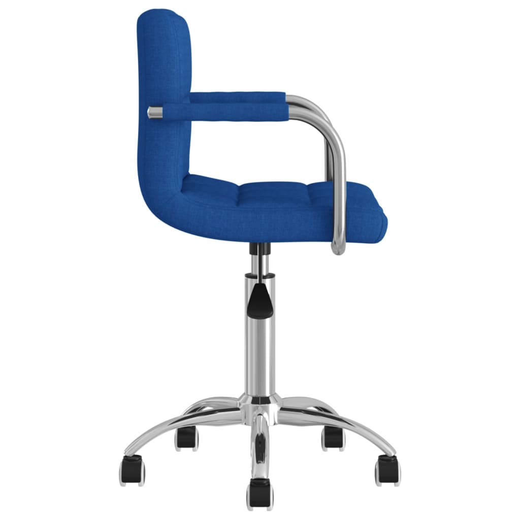 vidaXL Silla de comedor giratoria tela azul