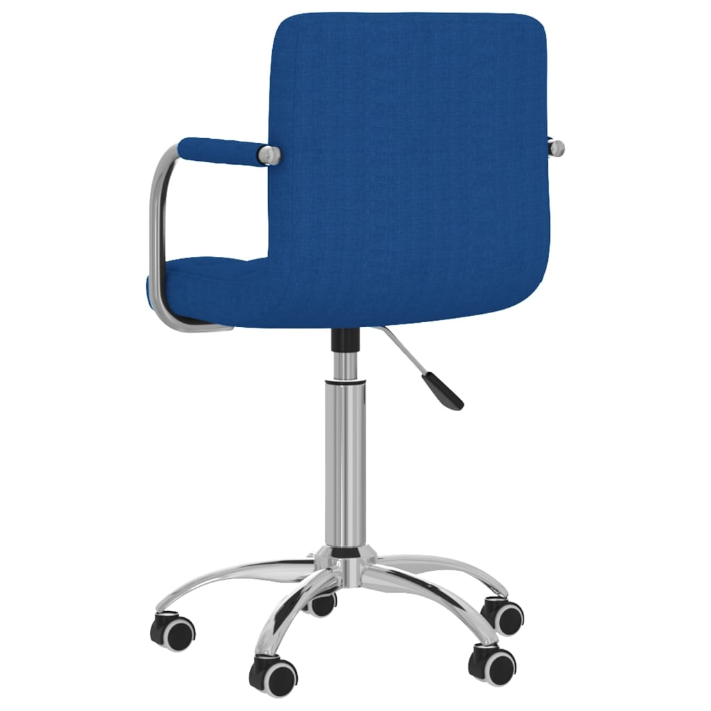 vidaXL Silla de comedor giratoria tela azul