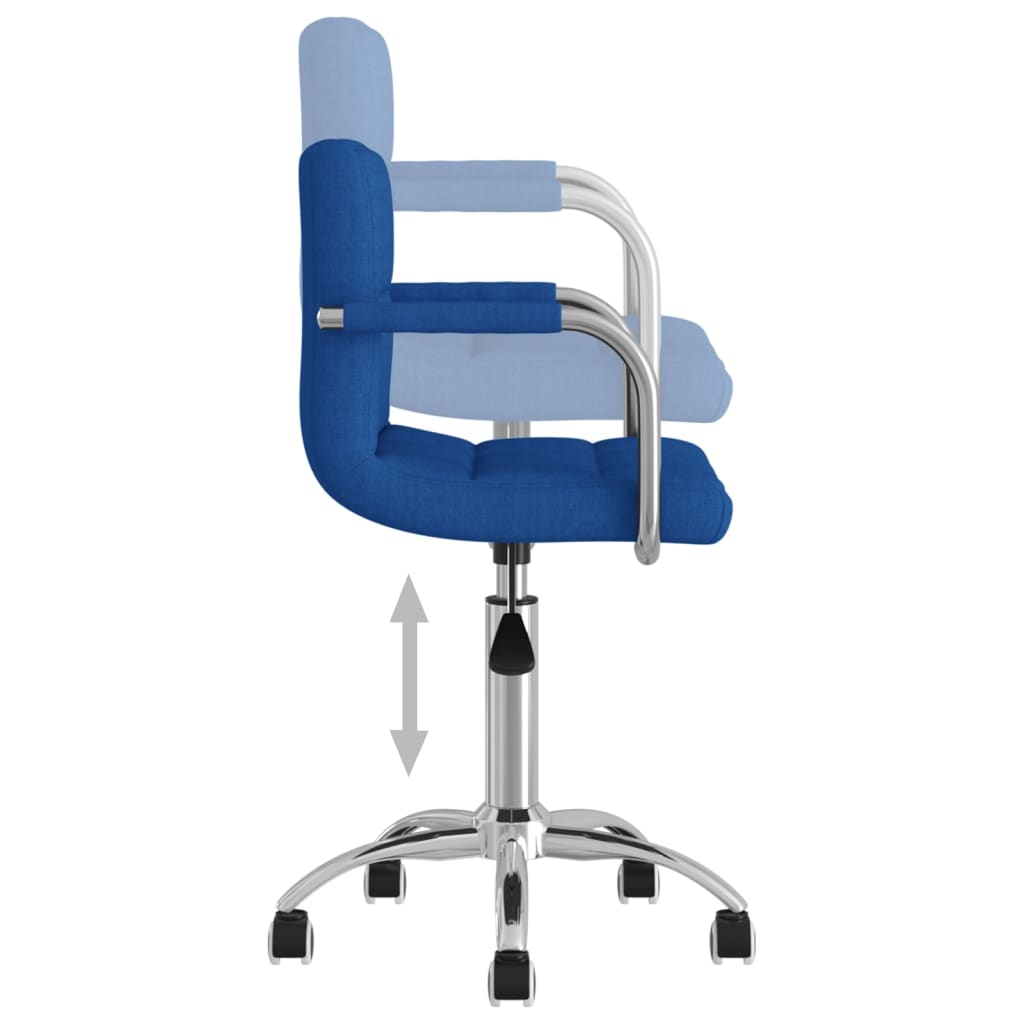 vidaXL Silla de comedor giratoria tela azul