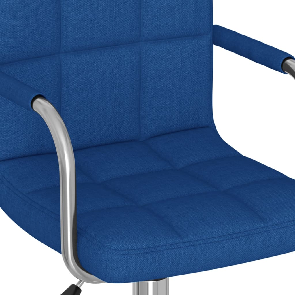 vidaXL Silla de comedor giratoria tela azul