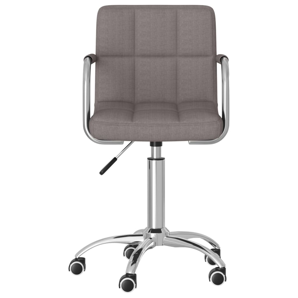 vidaXL Silla de comedor giratoria tela gris topo