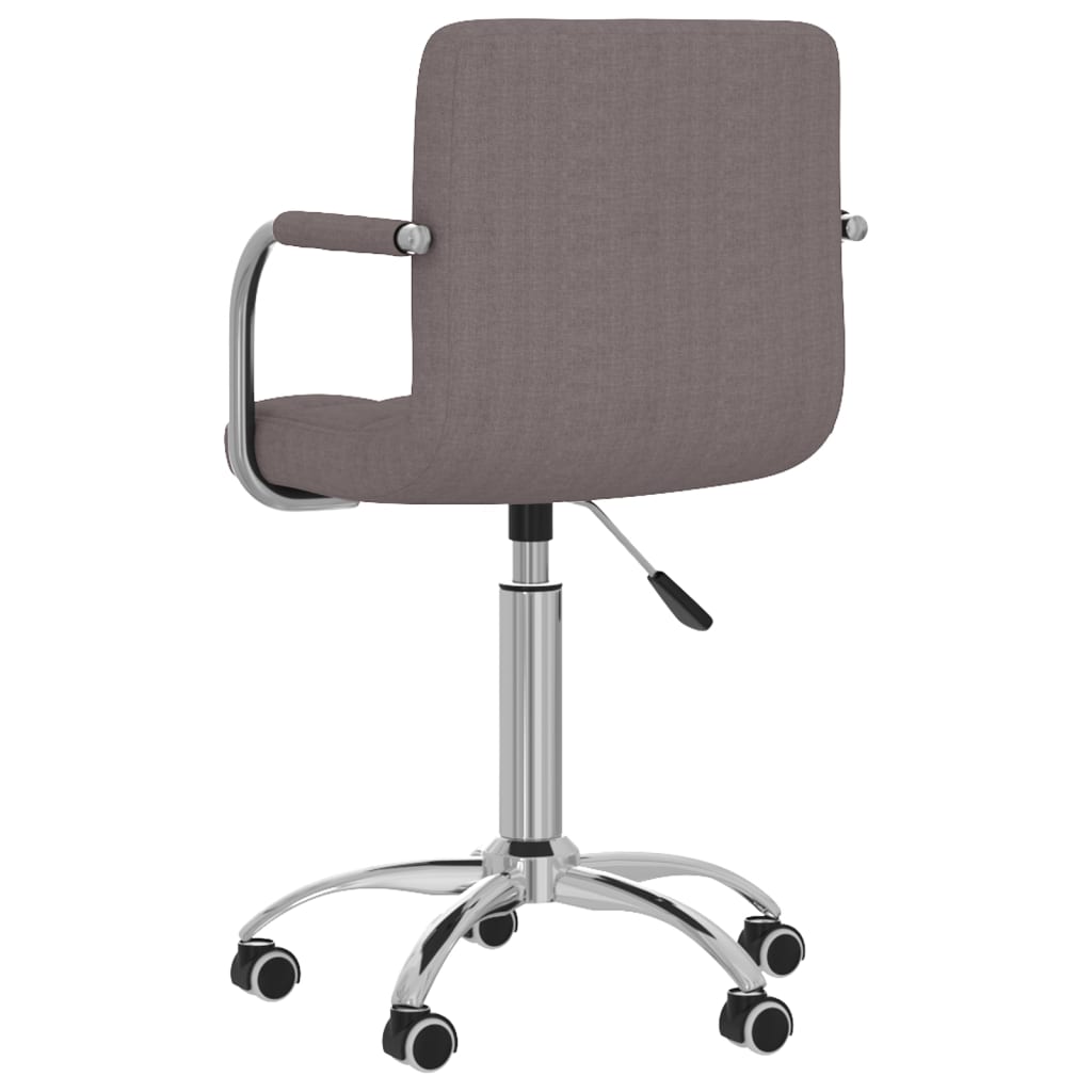 vidaXL Silla de comedor giratoria tela gris topo