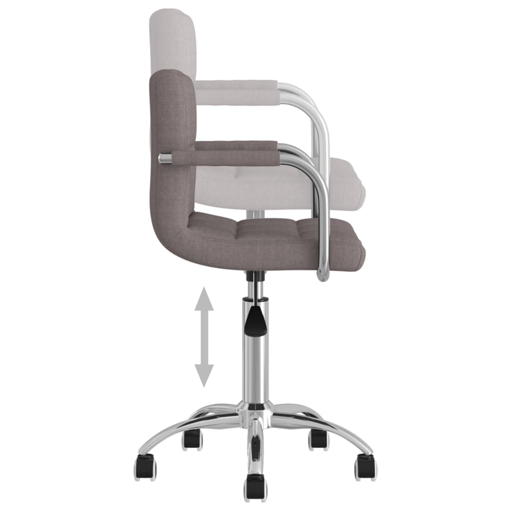 vidaXL Silla de comedor giratoria tela gris topo