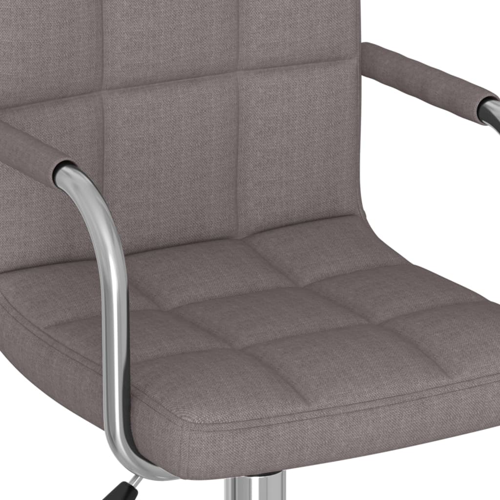 vidaXL Silla de comedor giratoria tela gris topo