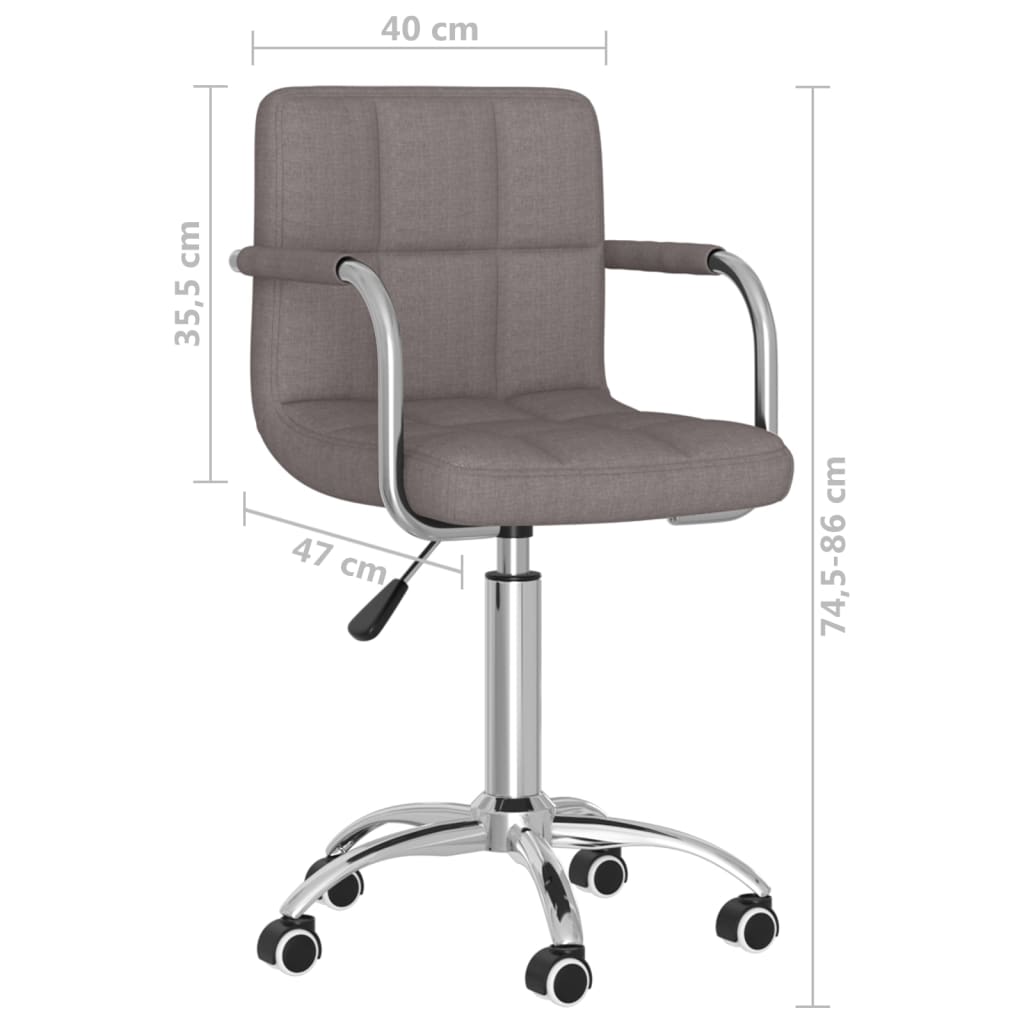 vidaXL Silla de comedor giratoria tela gris topo