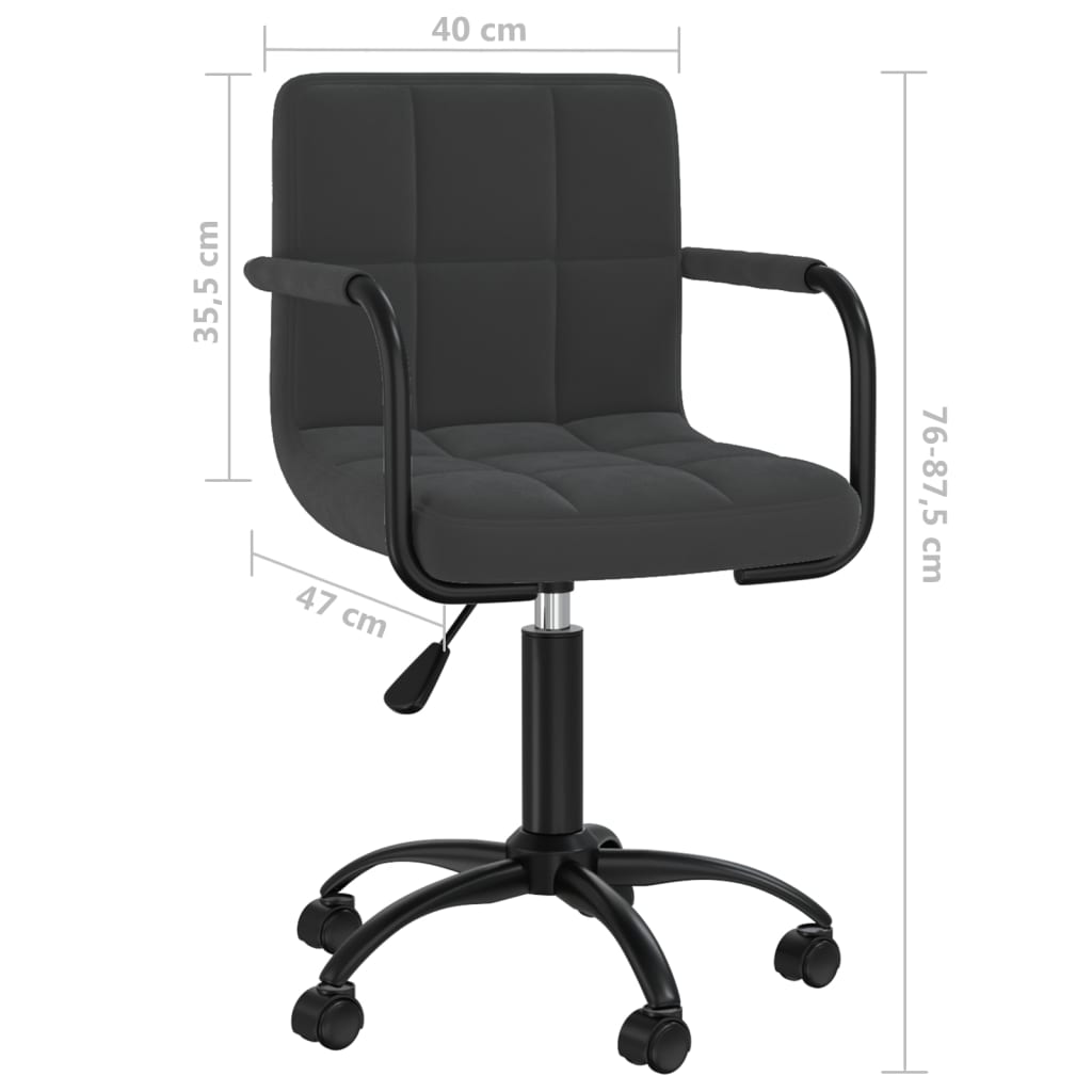 vidaXL Sillas de comedor giratorias 4 unidades terciopelo negro