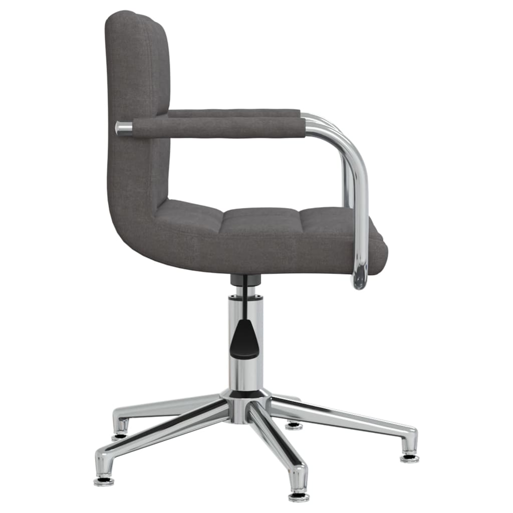 vidaXL Silla de comedor giratoria tela gris oscuro