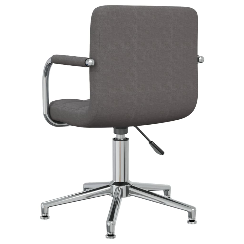 vidaXL Silla de comedor giratoria tela gris oscuro