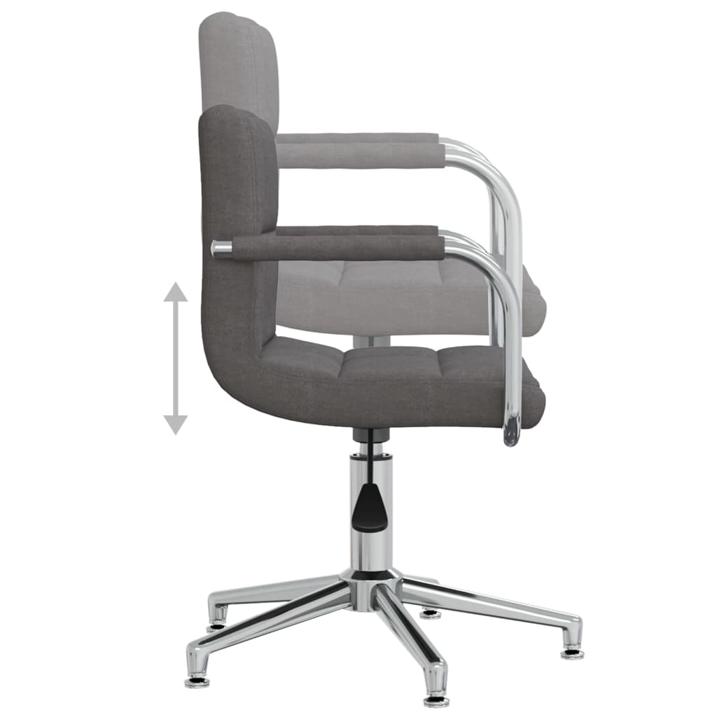 vidaXL Silla de comedor giratoria tela gris oscuro