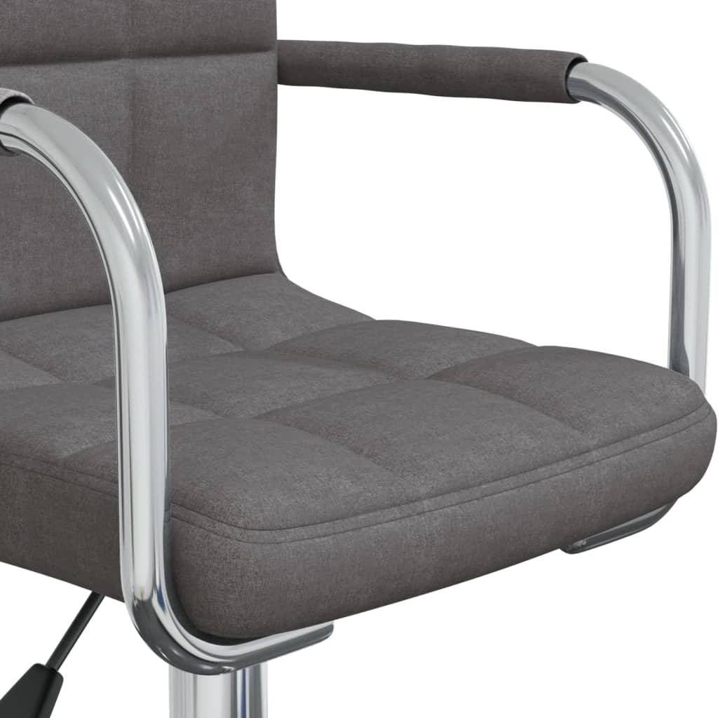 vidaXL Silla de comedor giratoria tela gris oscuro