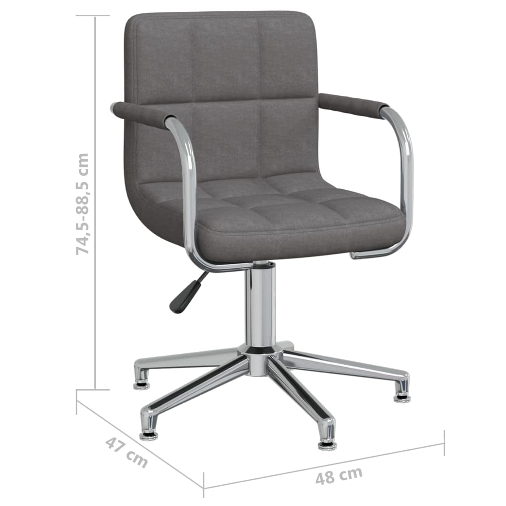 vidaXL Silla de comedor giratoria tela gris oscuro