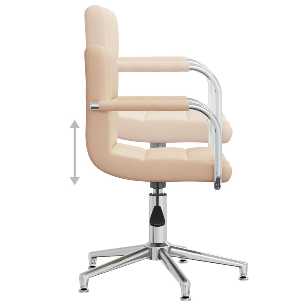 vidaXL Silla de comedor giratoria tela color crema