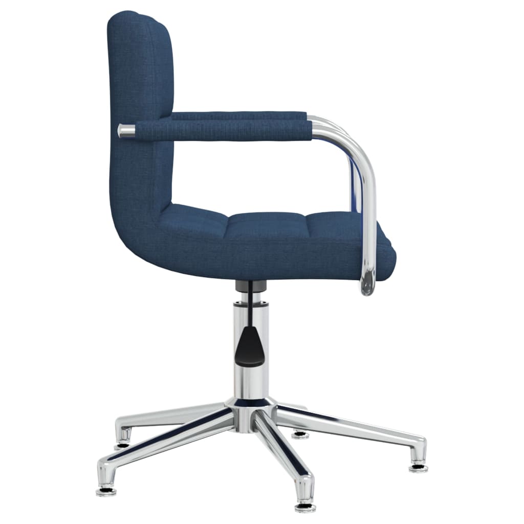 vidaXL Silla de comedor giratoria tela azul