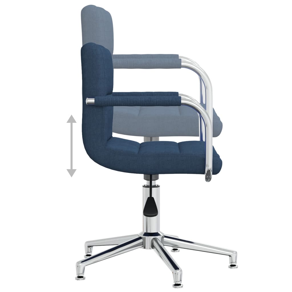 vidaXL Silla de comedor giratoria tela azul