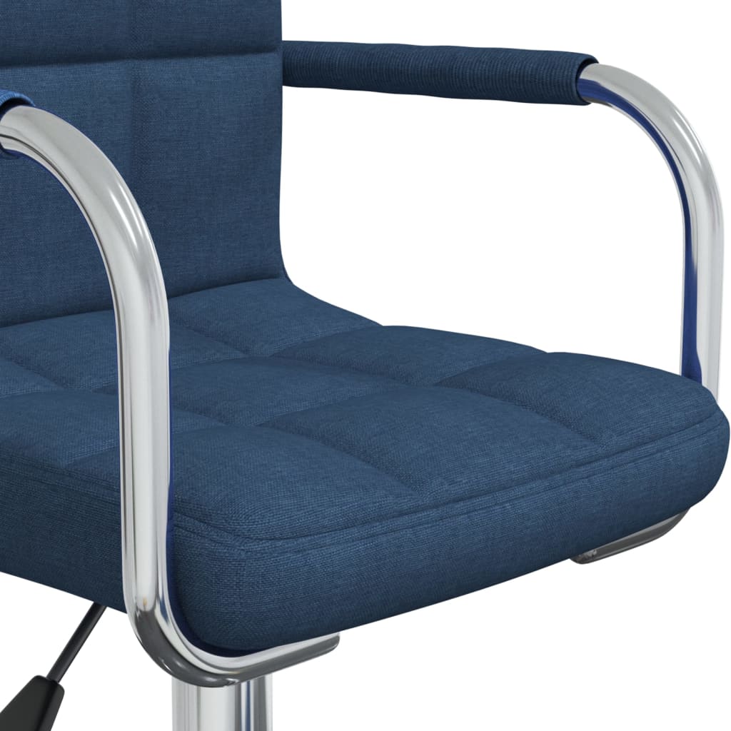 vidaXL Silla de comedor giratoria tela azul