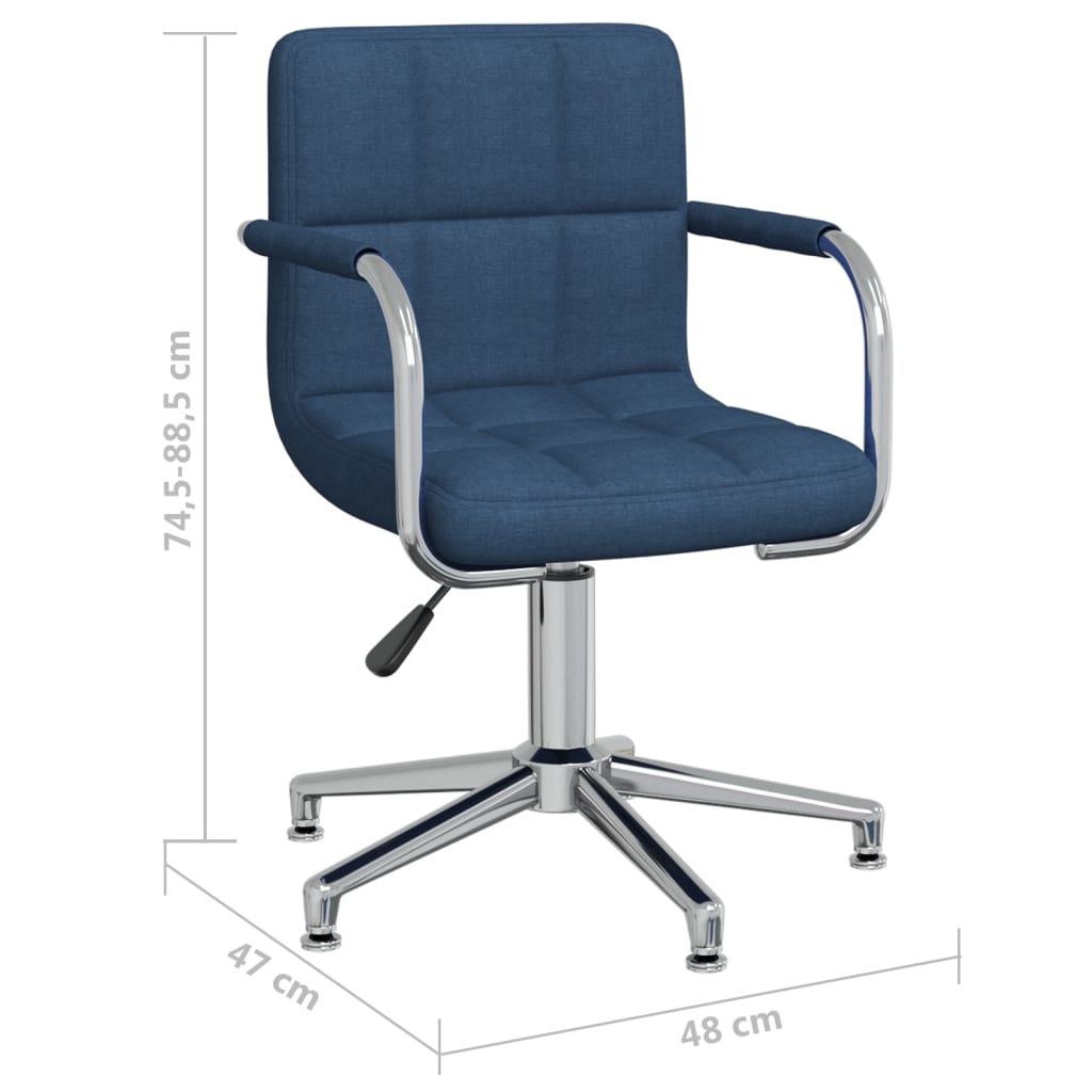 vidaXL Silla de comedor giratoria tela azul