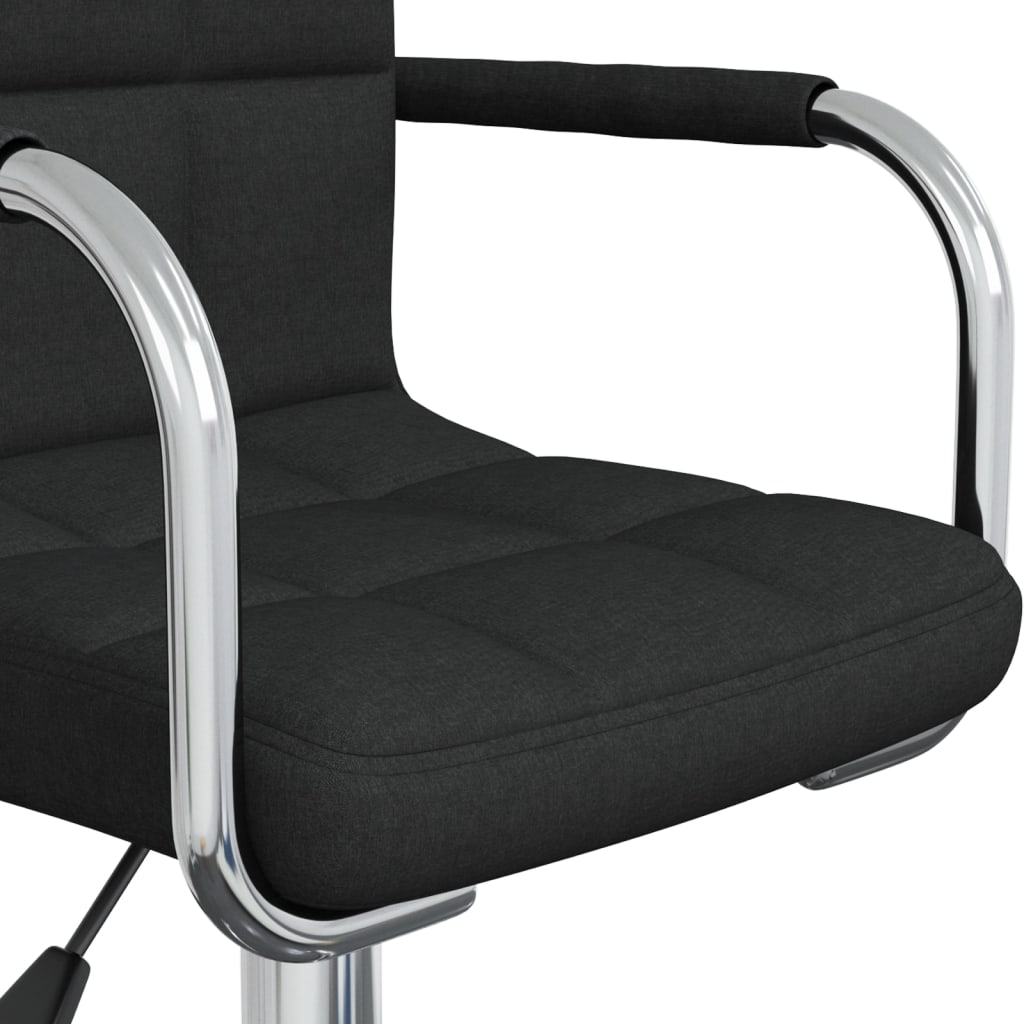 vidaXL Silla de comedor giratoria tela negro