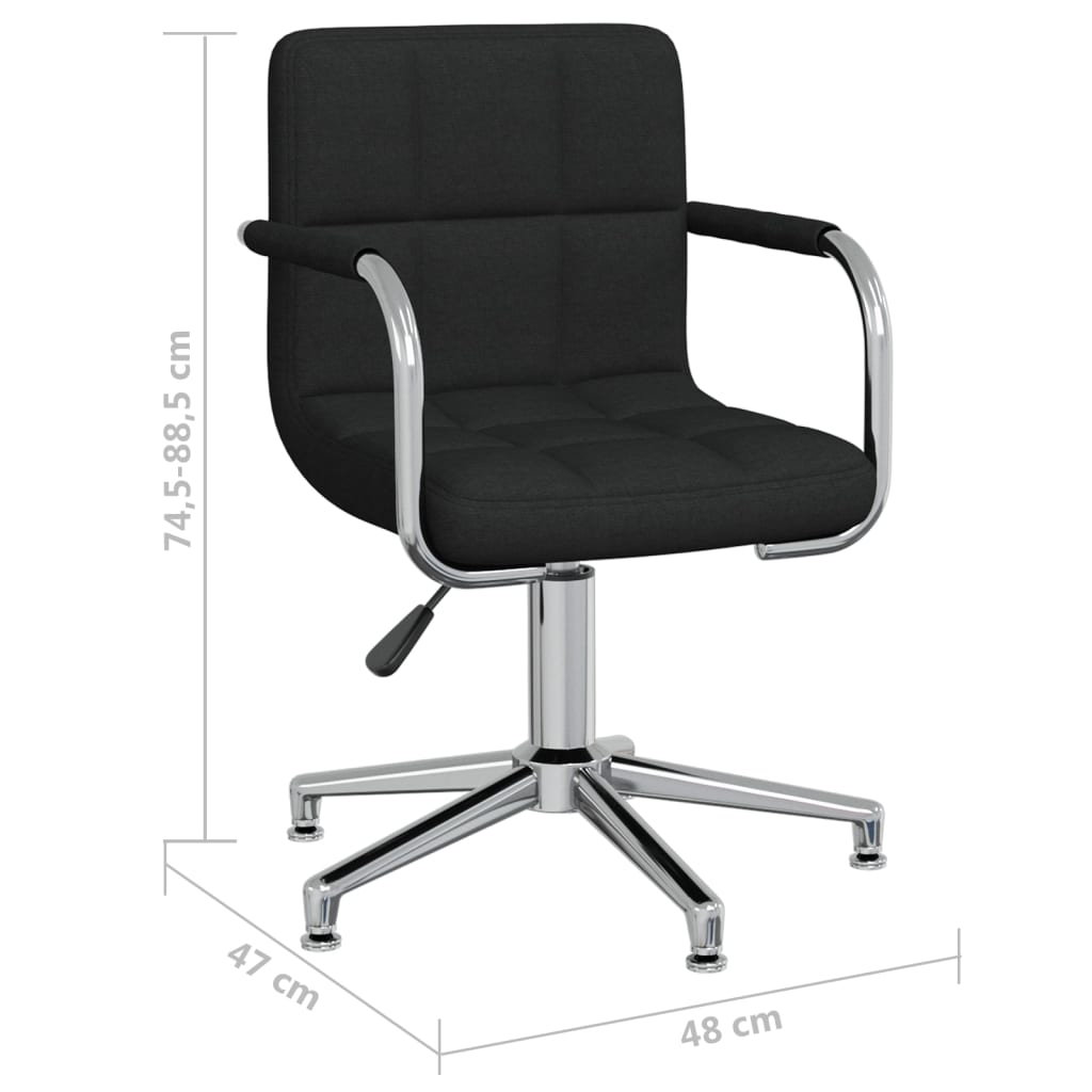 vidaXL Silla de comedor giratoria tela negro