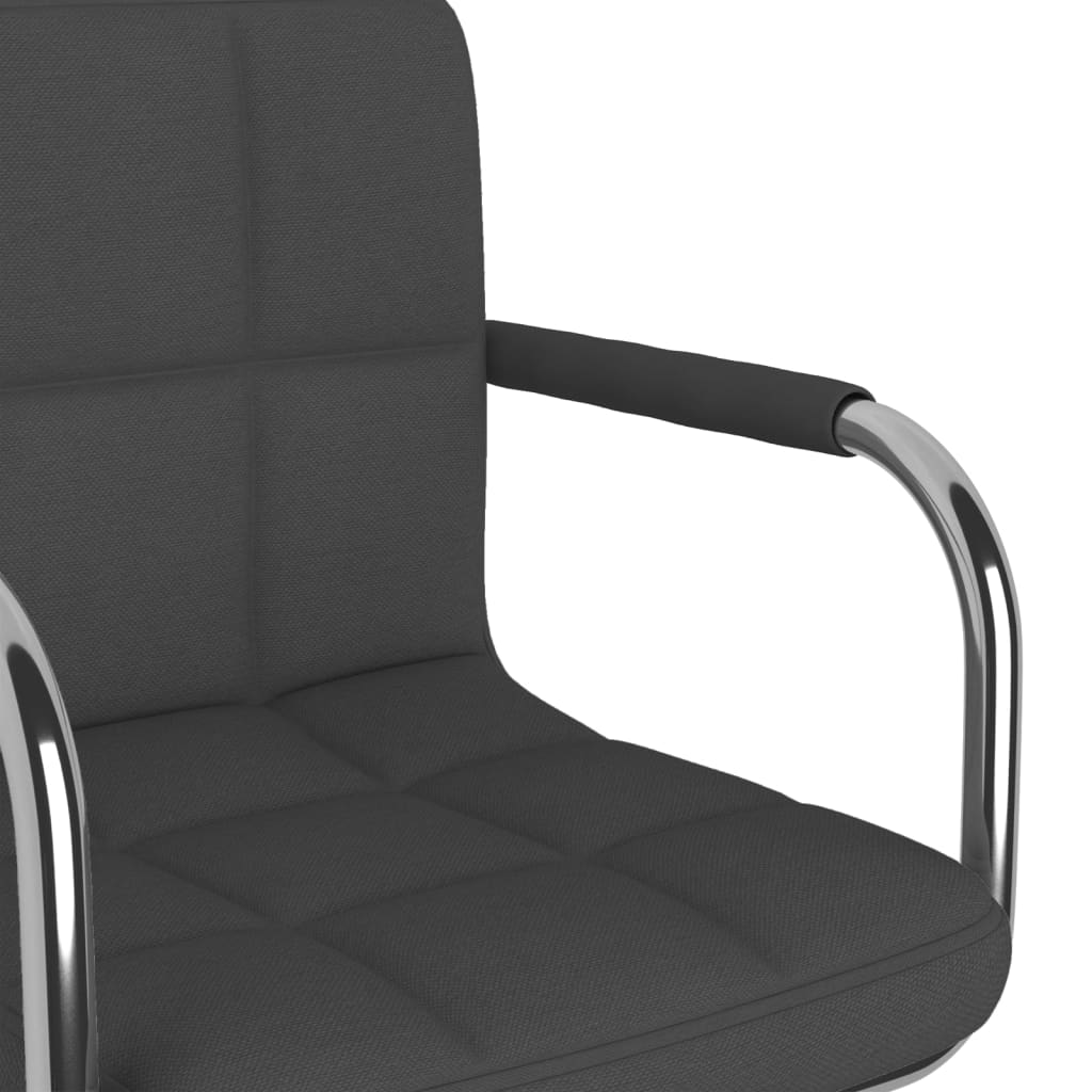 vidaXL Silla de comedor giratoria tela gris oscuro